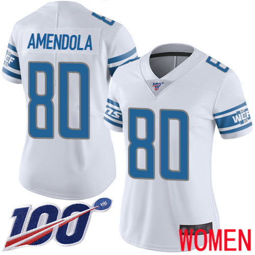 Detroit Lions Limited White Women Danny Amendola Road Jersey NFL Football #80 100th Season Vapor Untouchable->women nfl jersey->Women Jersey